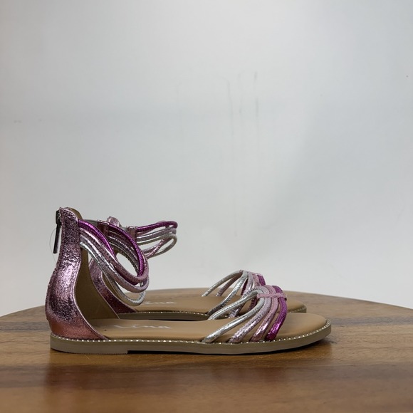 New NWOB Big Kids Girls Nina Brianna Pink Metallic Strappy Sandals Size 2 Y - Picture 3 of 7